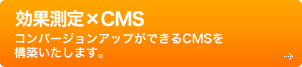 効果測定×CMS コンバージョンアップができるCMSを構築いたします。